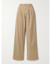 Veronica Beard - Mia Hose Mit Weitem Bein Aus Twill Aus Einer Baumwollmischung Mit Bundfalten - Lyst