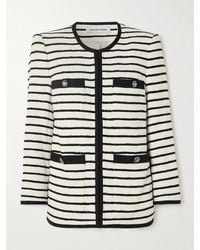 Veronica Beard - Foster Jacke Aus Gestreiftem Tweed Aus Einer Baumwollmischung - Lyst