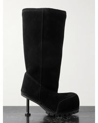 Balenciaga - Alaska Stiefel Aus Veloursleder Mit Shearling-Futter - Lyst