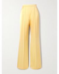 Another Tomorrow - Hose Mit Geradem Bein Aus Satin Mit Falten - Lyst