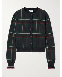 McQueen - Checked Wool Cardigan - Lyst