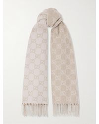 Gucci - Fringed Jacquard-Knit Cashmere Scarf - Lyst