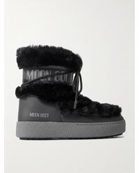 Moon Boot - Ltrack Monaco Plush-Trimmed Shell Snow Boots - Lyst