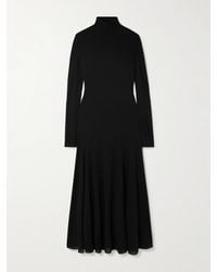 Alaïa - Open-Back Jersey Turtleneck Midi Dress - Lyst