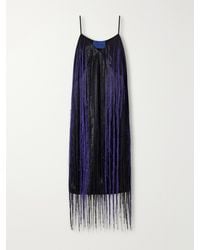 Sharon Wauchob - Katia Fringed Satin-Twill Midi Dress - Lyst