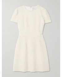 Carolina Herrera - Embellished Wool-Blend Crepe Mini Dress - Lyst