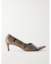 KHAITE - Marlene Snake-Effect Leather Pumps - Lyst