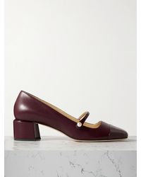 Jimmy Choo - Escarpins Babies En Cuir À Finitions Vernies Et À Ornements Elisa 45 - Lyst