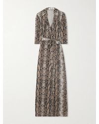 Diane von Furstenberg - Abigail Snake-Print Silk-Jersey Maxi Wrap Dress - Lyst