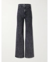 Veronica Beard - Grant Studded High-Rise Wide-Leg Jeans - Lyst