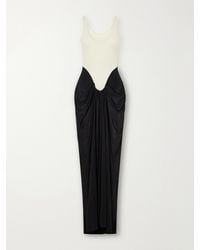 Maygel Coronel - Aria Ruched Two-Tone Jersey Maxi Dress - Lyst