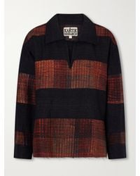 Kartik Research - Checked Block-Print Patchwork Silk-Twill Shirt - Lyst
