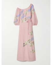BERNADETTE - Nathalie Off-The-Shoulder Embellished Silk Crepe De Chine Gown - Lyst