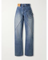 JW Anderson - Twisted Asymmetric Embroidered High-Rise Jeans - Lyst