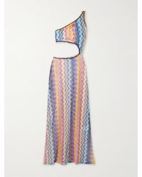 Missoni - One-Shoulder Cutout Printed Mesh Maxi Dress - Lyst