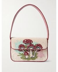 STAUD - Tommy Schultertasche Aus Satin Mit Zierperlen - Lyst