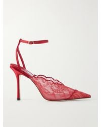 Jimmy Choo - Faiz 100 Scalloped Lace Pumps - Lyst
