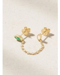 SHAY - Duo Chain 18-Karat, Emerald And Diamond Single Earring - Lyst