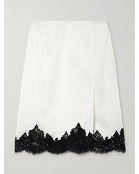 Stella McCartney - Lace-Trimmed Satin Wrap Skirt - Lyst