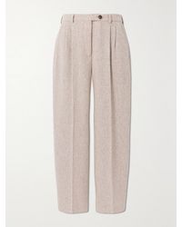 Fortela - Josephine Pleated Wool-Blend Straight-Leg Pants - Lyst