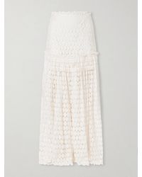 Ulla Johnson - Aris Pleated Cotton-Blend Lace Maxi Skirt - Lyst