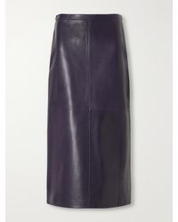 Nour Hammour - Alana Leather Midi Skirt - Lyst