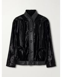Blazé Milano - Coiba Leather-Trimmed Velvet Jacket - Lyst