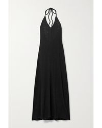 ATM - Slub Cotton-Jersey Halterneck Maxi Dress - Lyst