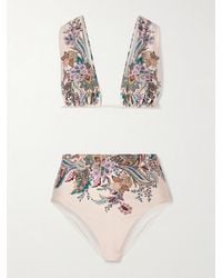 Zimmermann - Rhiannon Bikini-Oberteil Mit Blumenprint - Lyst