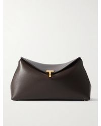 TOTEME - T-Lock Textured-Leather Clutch - Lyst