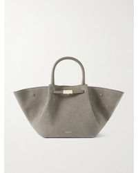 DeMellier London - Midi New York Leather-Trimmed Suede Tote - Lyst