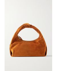 Khaite Beatrice Small Knotted Suede Tote - Brown