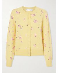 Oscar de la Renta - Crystal-Embellished Wool Cardigan - Lyst