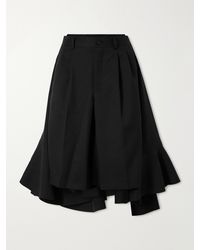 Comme des Garçons - Wide-Leg Twill Ruffled Shorts - Lyst