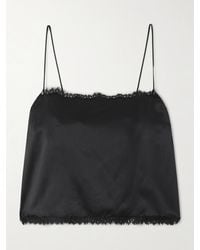 Doen - Loure Lace-Trimmed Silk-Satin Top - Lyst