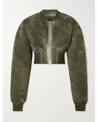 Rick Owens - Cropped Bleached Brushed-Cotton Bomber Jacket - Lyst