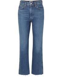 Agolde Pinch Waist Cropped Organic High-rise Flared Jeans - Blue