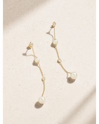 Mizuki - 14-Karat, Pearl And Diamond Earrings - Lyst