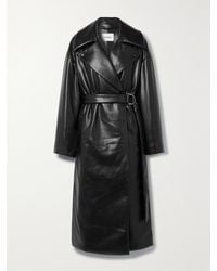 Nanushka - Manteau Rembourré En Cuir Vegan Recyclé À Ceinture Liano - Lyst