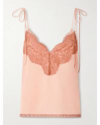 Valentino Garavani - Lace-Trimmed Silk Crepe De Chine Camisole - Lyst