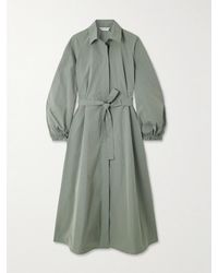 Max Mara - Viale Belted Cotton-Poplin Midi Shirt Dress - Lyst