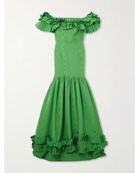 Oscar de la Renta - Off-The-Shoulder Ruffled Cotton-Blend Faille Gown - Lyst