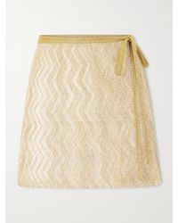 Missoni - Mare Sequin-Embellished Metallic Crochet-Knit Mini Wrap Skirt - Lyst
