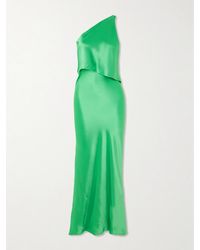 STAUD - Naomi One-Shoulder Layered Satin Maxi Dress - Lyst