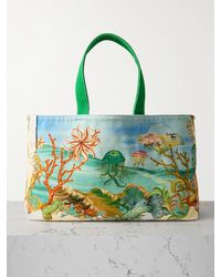 ALÉMAIS - Sam Pauletto Emerald Cove Tote Aus Bedrucktem Baumwoll-Canvas Mit Stickereien - Lyst