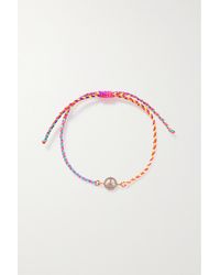 STONE AND STRAND - Peace Out Pop Gold, Cord And Diamond Bracelet - Lyst