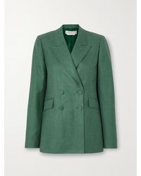 Gabriela Hearst - Stephanie Double-Breasted Wool, Silk And Linen-Blend Blazer - Lyst