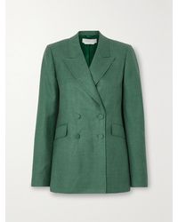 Gabriela Hearst - Stephanie Double-Breasted Wool, Silk And Linen-Blend Blazer - Lyst