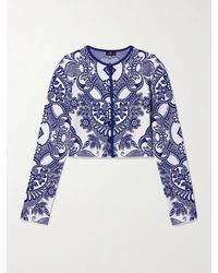 Etro - Cropped Jacquard-Knit Cardigan - Lyst