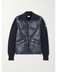 Moncler - Ribbed Wool-Blend And Quilted Shell Down Jacket - Lyst